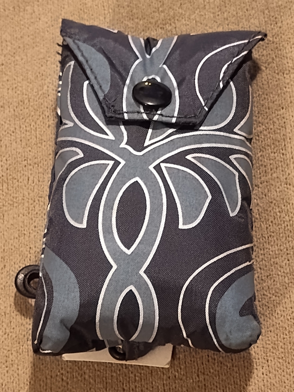 NWT! Office Depot Brand Blue & Gray Patterned Reusable Tote Bag